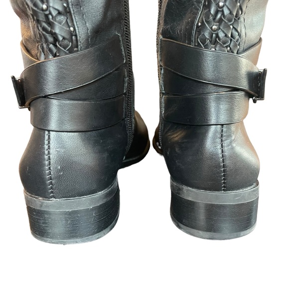 Gianni Bini Womens Kassander Leather Studded Block Heel Riding Boot Buckle Sz 6 - Picture 8 of 16